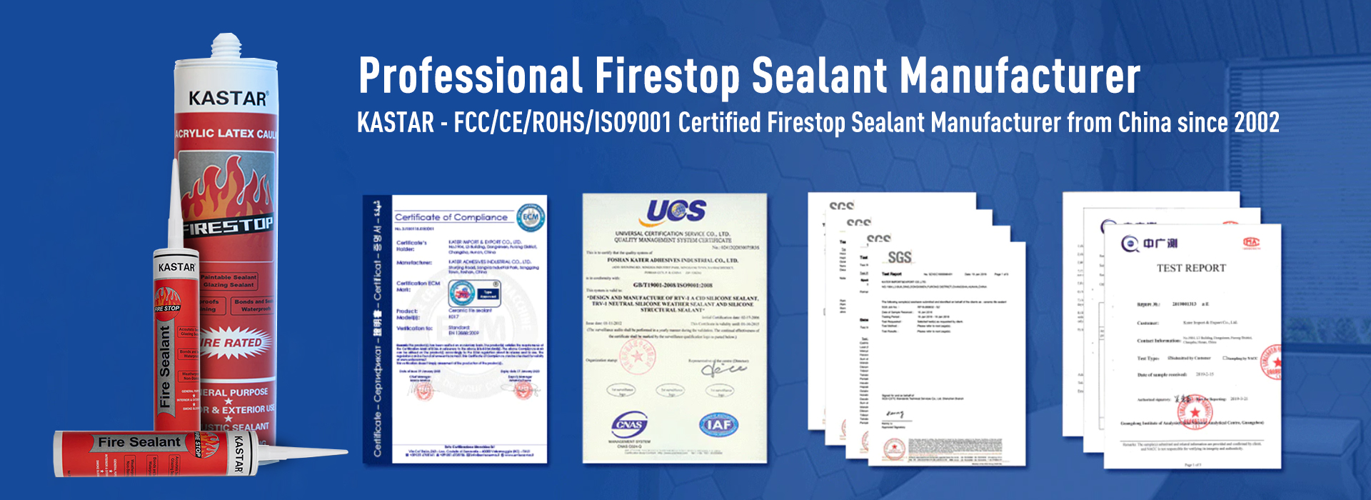 Best Firestop Sealant Supplier Manufacturer Kastar
